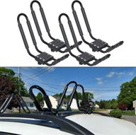 🚣 enhance your outdoor adventures with ecotric j-bar universal kayak canoe top mount carrier roof rack - 2 pairs | perfect for boat, suv, van, car | extended 3-month warranty offer! logo