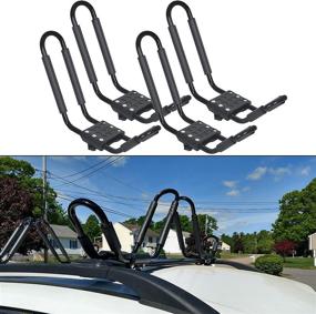 img 4 attached to 🚣 Enhance Your Outdoor Adventures with ECOTRIC J-Bar Universal Kayak Canoe Top Mount Carrier Roof Rack - 2 Pairs | Perfect for Boat, SUV, Van, Car | Extended 3-Month Warranty Offer!