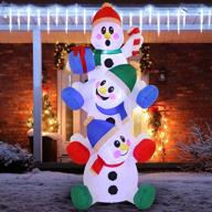 🎄 eye-catching 6 ft snowman inflatable with built-in leds: perfect xmas party & winter decor logo