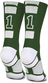 img 4 attached to Personalized Team Number Athletic Crew Socks by ChalkTalkSPORTS - Green, Customize Your Number