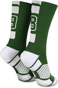 img 3 attached to Personalized Team Number Athletic Crew Socks by ChalkTalkSPORTS - Green, Customize Your Number