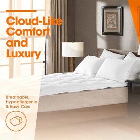 img 3 attached to 🛏️ Experience Ultimate Comfort with the Cheer Collection Bed Topper - Enhance Your Sleep with Breathable, Soft and Plush Luxurious Down Alternative Mattress Topper for King Size Beds