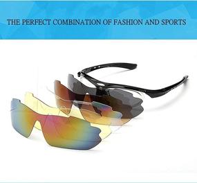 img 3 attached to 🕶️ CAIYU Polarized Sports Sunglasses UV400 with 5 Interchangeable Lenses for Men Women Outdoor Activities - Hiking, Cycling, Running, Driving, Fishing, Golf, Baseball, Ski Glasses - Red, 1.73x4.29x6.14in