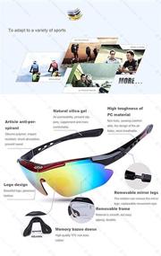 img 2 attached to 🕶️ CAIYU Polarized Sports Sunglasses UV400 with 5 Interchangeable Lenses for Men Women Outdoor Activities - Hiking, Cycling, Running, Driving, Fishing, Golf, Baseball, Ski Glasses - Red, 1.73x4.29x6.14in