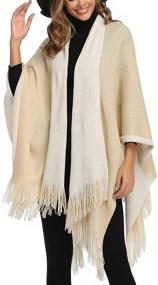 img 4 attached to 🧣 Epsion Women's Cardigan Poncho Sweater - Stylish Accessories for Scarves & Wraps