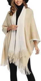 img 1 attached to 🧣 Epsion Women's Cardigan Poncho Sweater - Stylish Accessories for Scarves & Wraps