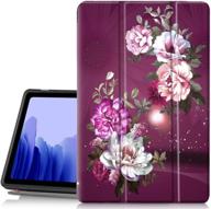 🌺 hocase compatible with galaxy tab a7 10.4 case - burgundy flowers: smart flip pu leather with auto sleep wake feature & soft tpu back cover - 2020 10.4-inch display logo