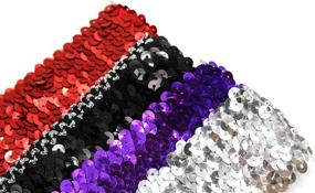 img 1 attached to Sparkly Glitter Sequin Stretchy Elastic Women's Accessories
