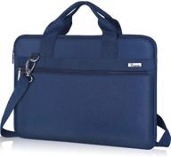 voova 13.3 inch laptop sleeve case bag for macbook air/pro 13, surface laptop/book, hp dell xps 13 chromebook - protective computer carrying briefcase with strap (blue) - upgraded version logo