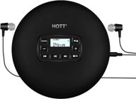 🎧 hott cd204 portable cd player - personal compact cd player with lcd display, anti-skip/anti-shock technology - walkman small music cd player with headphones & usb cable - perfect for travel, adults, students, kids (black) logo
