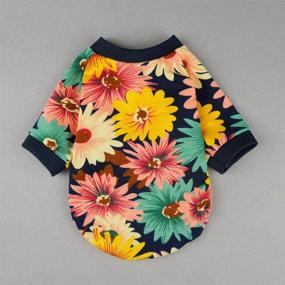 img 3 attached to 🌺 Adorable Floral Print Dog T-shirt: Fitwarm Fashion Summer Cozy Apparel for X-small Pets