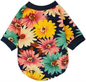 img 4 attached to 🌺 Adorable Floral Print Dog T-shirt: Fitwarm Fashion Summer Cozy Apparel for X-small Pets