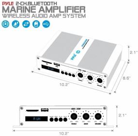 img 2 attached to Усилитель Pyle Home для морского автомобиля - 200 Вт RMS, 2-канальный, мостовой, компактный, 4 Ом, полночастотный моноблок - водонепроницаемый Bluetooth приемник с ЖК-экраном (PFMRA350BW)