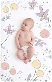 img 4 attached to JumpOff Jo Fitted Mini Crib Sheet (24 x 38 x 5 Inches) – Perfect Fit for Portable Crib, Playard, Playpen Mattresses & Mats – Soft 100% Cotton – Fairy Blossom