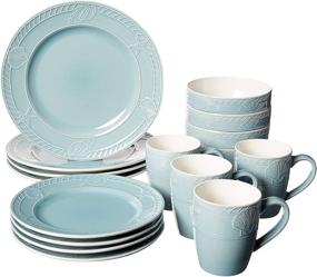 img 4 attached to Pfaltzgraff Antigua Blue Dinnerware: Enhance Your Dining Experience with this Beautiful Piece Collection