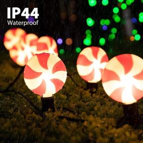 img 1 attached to 🍭 Enticing Peppermint Christmas Lollipop Pathway Lights: 7.2ft Plug-in Walkway Decoration with Hangable and Connectable Feature