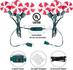 img 2 attached to 🍭 Enticing Peppermint Christmas Lollipop Pathway Lights: 7.2ft Plug-in Walkway Decoration with Hangable and Connectable Feature