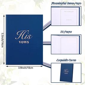 img 3 attached to Outus 2-Piece Wedding Day Vow Book Set - His and Hers Vow Booklet for Unforgettable Keepsake 📘 Vows. Perfect for Renewal, Bridal Showers, and Journalling. Navy Blue & White, 5.5 x 3.9 Inches, 40 Pages