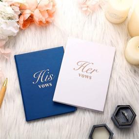 img 1 attached to Outus 2-Piece Wedding Day Vow Book Set - His and Hers Vow Booklet for Unforgettable Keepsake 📘 Vows. Perfect for Renewal, Bridal Showers, and Journalling. Navy Blue & White, 5.5 x 3.9 Inches, 40 Pages