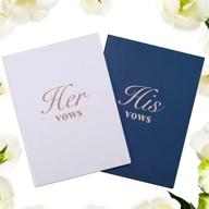 outus 2-piece wedding day vow book set - his and hers vow booklet for unforgettable keepsake 📘 vows. perfect for renewal, bridal showers, and journalling. navy blue & white, 5.5 x 3.9 inches, 40 pages logo