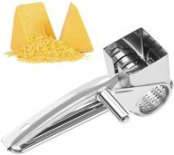 🧀 stainless steel rotary cheese grater: shred cheese, ginger, and vegetables effortlessly! logo