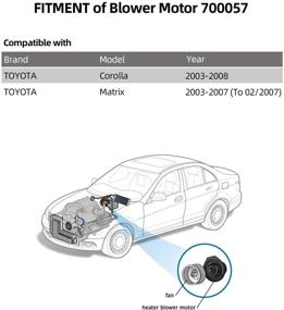 img 3 attached to 🔧 Toyota HVAC Blower Motor Assembly (03-08 Corolla) - Replacement AC Heater Blower Motor with Fan