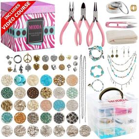 img 4 attached to 🎁 Modda Deluxe Jewelry Making Kit: Video Course + Instructions, Beads, Necklace, Bracelet, Earrings - Crafts for Adults, Beginners, Christmas Gift for Teens, Girls, Moms, Women