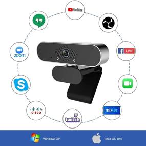 img 1 attached to 🎥 1080p HD Webcam with Stereo Microphone for PC, Laptop, USB Tablets - Ideal for Skype, YouTube, Zoom, Xbox One, Studying, Conferences, Video Calls