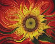 🌻 awesocrafts red sunflower flower cross stitch kit - easy patterns for embroidery enthusiasts, supplies for christmas crafts, stamped or counted (sunflower, stamped) logo