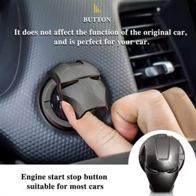 img 1 attached to Rayzi Car Start Button Cover – Universal 3D Style Alloy Ignition Switch Cover for Engine Start Button – Anti-Scratch Car Interior Decoration