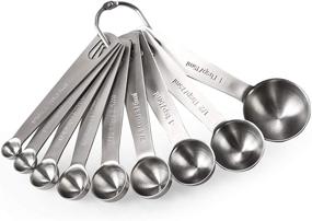 img 4 attached to 🥄 U-Taste 18/8 Stainless Steel Measuring Spoons Set - 9 Piece: Accurate Measurements for Dry and Liquid Ingredients