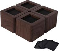 🛏️ vivijason wood bed risers - 3 inch heavy duty furniture lifters for couch, sofa, bed, chair, table - 4 pack logo