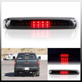 img 4 attached to 🚗 Sanzitop LED 3rd Brake Light for 1999-2006 Chevy Silverado GMC Sierra | High Mount Stop Light Cargo Lamp | Black Housing Clear Lens - Fitment 5978318