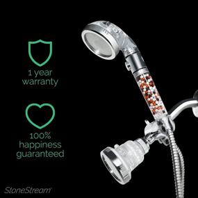 img 3 attached to 🚿 Superior StoneStream EcoPower High Pressure Handheld Shower Head + Wall Showerhead Combo: A Deluxe Bathing Experience