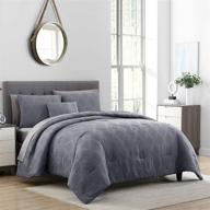 🛏️ modern threads queen grey 8-piece hudson waffle jacquard comforter set logo