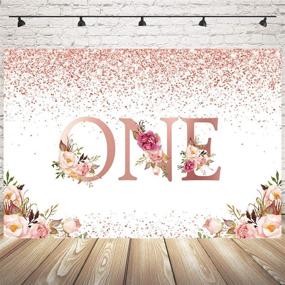 img 1 attached to 🎉 Mocsicka 1st Birthday Backdrop: Elegant Rose Gold First Floral Party Decorations for Girls - 7x5ft Miss Onederful Photography Background