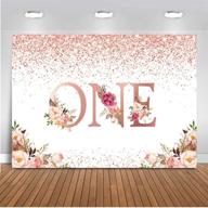 🎉 mocsicka 1st birthday backdrop: elegant rose gold first floral party decorations for girls - 7x5ft miss onederful photography background logo