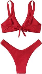 img 3 attached to Verdusa Womens Twist Bikini Swimsuit Women's Clothing