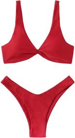 img 4 attached to Verdusa Womens Twist Bikini Swimsuit Women's Clothing