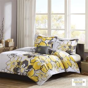 img 3 attached to Mi Zone Allison Duvet Floral Design, All Season Comforter Cover Teen Bedding, Girls Bedroom Décor, Full/Queen, Yellow 4-Piece Set