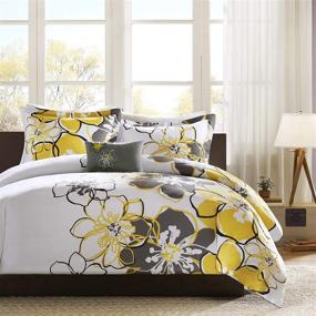 img 4 attached to Mi Zone Allison Duvet Floral Design, All Season Comforter Cover Teen Bedding, Girls Bedroom Décor, Full/Queen, Yellow 4-Piece Set