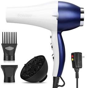 img 4 attached to 💇 Xpoliman Salon Hair Dryer 2000W: Low Noise, Powerful & Quick Drying – Professional Ionic Ceramic Technology with AC Motor, 2 Speed 3 Heat Settings & Cool Hot Button