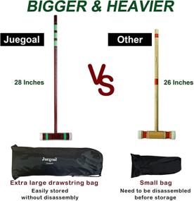 img 2 attached to 🏑 Juegoal Six Player Deluxe Croquet Set - Wooden Mallets, Colored Balls, Sturdy Bag - for Adults & Kids - Perfect for Lawn, Backyard, and Park - 28 Inch