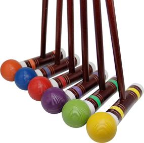 img 3 attached to 🏑 Juegoal Six Player Deluxe Croquet Set - Wooden Mallets, Colored Balls, Sturdy Bag - for Adults & Kids - Perfect for Lawn, Backyard, and Park - 28 Inch