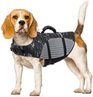 letsqk dog life jacket - adjustable buckles, high buoyancy, durable rescue handle for dog safety in swimming, surfing, boating, hunting логотип