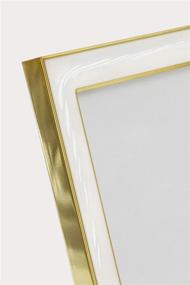 img 2 attached to 🖼️ 5x7 Elegant White Gold Brass Photo Frame - Modern Style Decorative Wedding Gifts - Afuly