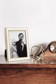 img 3 attached to 🖼️ 5x7 Elegant White Gold Brass Photo Frame - Modern Style Decorative Wedding Gifts - Afuly