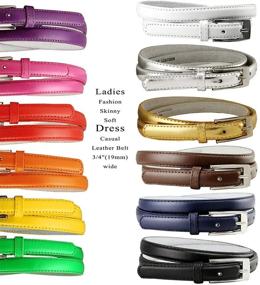 img 1 attached to 👗 Women's Fashion Skinny Soft Leather Belt - Stylish Dress Casual Accessory, 3/4"(19mm) Wide