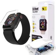 🔴 защитное стекло dome glass 44 мм для apple watch series 6 - защитное стекло из закаленного стекла с технологией жидкого диспергирования с чехлом - два штуки (совместимо с apple watch 4, 5, 6) логотип