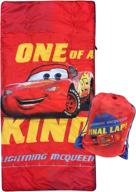 jay franco disney pixar cars slumber sack - cozy & warm lightweight sleeping bag for kids - featuring lighting mcqueen (official disney product) logo